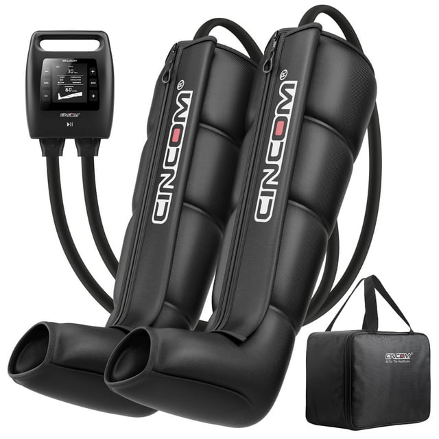 CINCOM Masseur de Jambes avec Compression Séquentielle, Masseur de Mollets et Cuisses pour Circulation et Récupération Rapide, Bottes de Compression Dynamique pour Athlètes, Grand