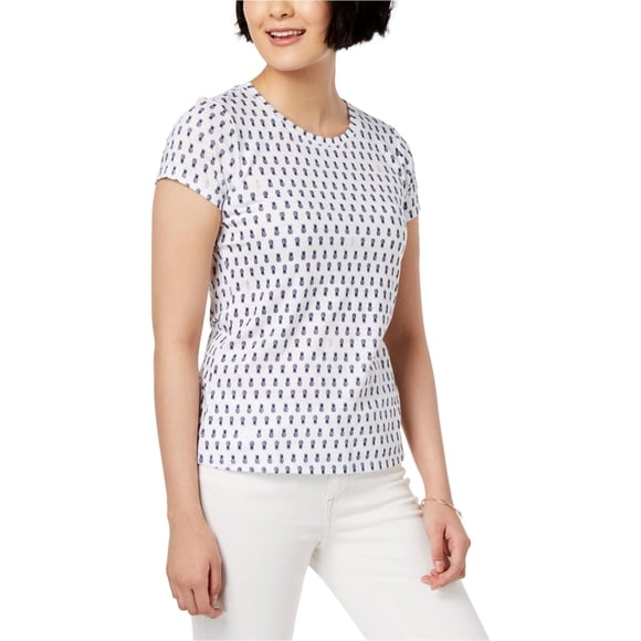 Camiseta gráfica con Estampado de piña maison Jules para mujer Blanco XS