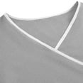 thumbnail image 5 of Aobny Women's Holiday Blouses Scrub Nurse T-shirt Short Sleeve Blouse V-Neck Gray Womens Blouses Casual,XXL, 5 of 5