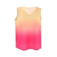 thumbnail image 2 of PULLIMORE Womens Gradient Tank Tops V Neck T Shirts Sleeveless Summer Casual Loose Tee Blouse (2XL, Yellow), 2 of 10