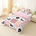 thumbnail image 2 of Manfei Cute Dachshund Dog Twin Comforter Sets, Buffalo Plaid Bedding Set, Pink White, Pink Reversible, 2 Pieces, 1 Comforter and 1 Pillowcase, 2 of 7