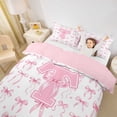 thumbnail image 3 of Manfei Dreamy Pink Bowtie Twin Bedding For Girls,Aesthetic Letter T Alphabet Initial Duvet Cover Set For Kids,Pink Reversible,2pcs(No Comforter), 3 of 6