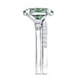 thumbnail image 4 of Rosec Jewels IGI Certified Lab Grown Green Diamond Wedding Ring Set - VS1 Quality - 3 Carat Oval Engagement Ring with Band, 925 Sterling Silver, US 4.00, 4 of 9