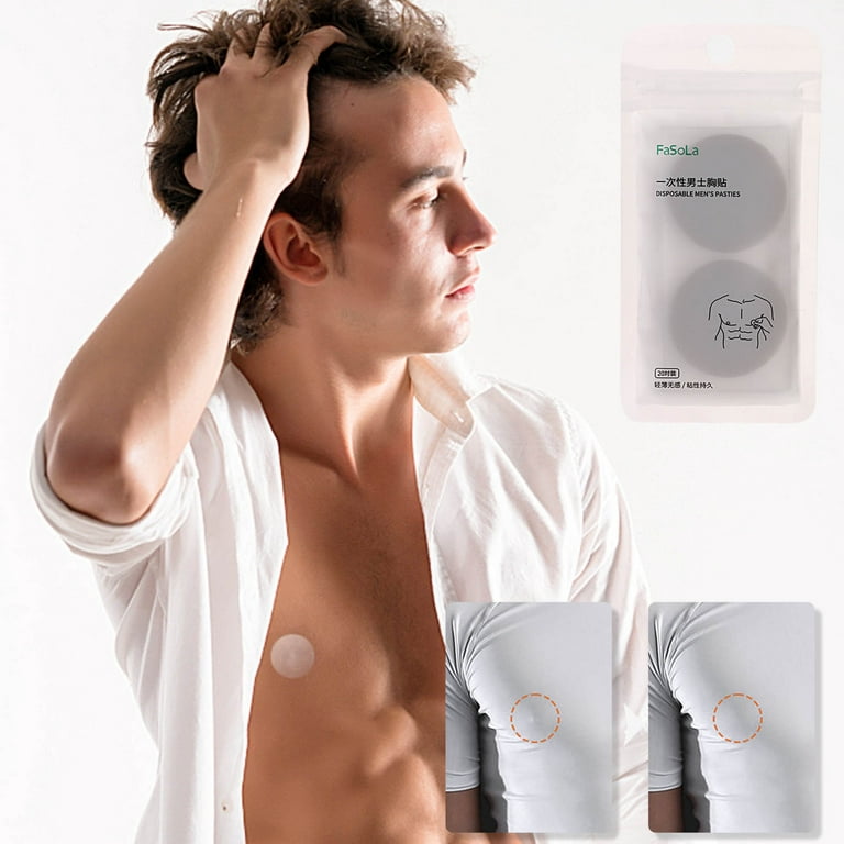 Menrkoo Men's Chest Stickers Anti-bump Nipples Invisible Disposable Breast  Stickers Sports Anti-friction Anti-glare