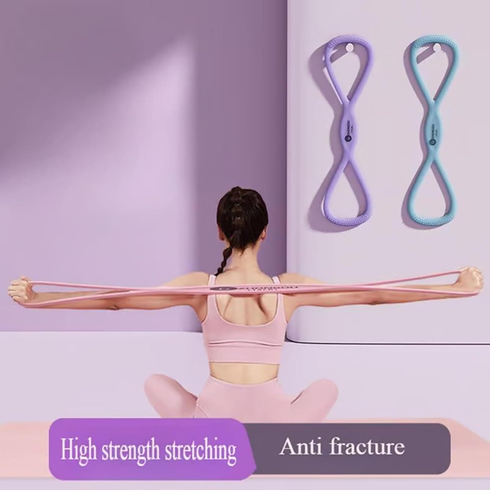 Resistance Bands, Figure 8 Exercise Bands for Women Men, Figure 8 Resistance Band, Keep Resistance Band Figure 8, Exercise Bands for Strength Training, Yoga, Pilates, Elastic Pull Bands