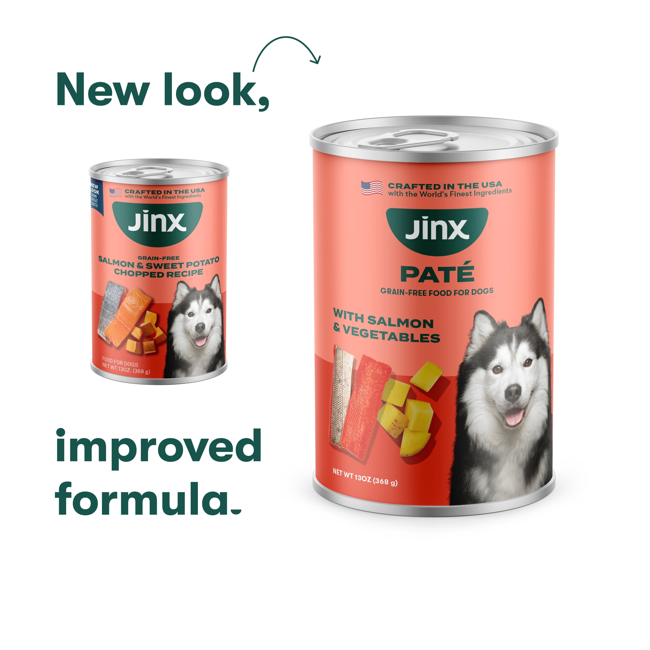 (3 pack) Jinx Pate with Salmon & Vegetables Natural Wet Dog Food, Grain Free, 13 oz Can