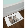 thumbnail image 2 of Kitty Bath Mat, Couple Cat Sitting Next to Each Other Staring Studio Shot on Plain Backdrop, Plush Bathroom Decor Mat with Non Slip Backing, 29.5" X 17.5", Taupe Grey and White, by Ambesonne, 2 of 2
