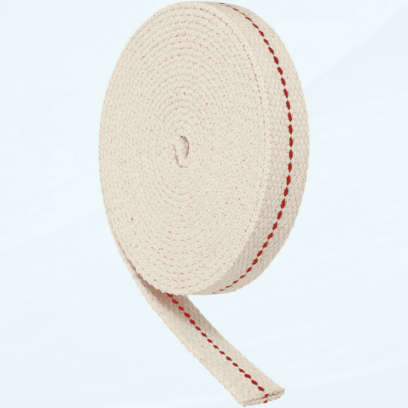 Oil Lamp Wick 5/8 Inch Flat Wide 10 Foot Cotton Lanterns Wick with Red Stitch for Kerosene Burner Lighting