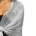 thumbnail image 7 of Yesbay Women Sparkling Shawl Metallic Wire Bridesmaid Scarves Wraps with Scarf Button Wedding Party Accessories, 7 of 7