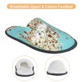thumbnail image 3 of Fotbe World Travel Line Icons Map Pantuflas Peludas para Mujer con Estampado, Zapatillas de Peluche, Zapatos de Invierno para Casa, Uso Interior y Exterior-Large, 3 of 8