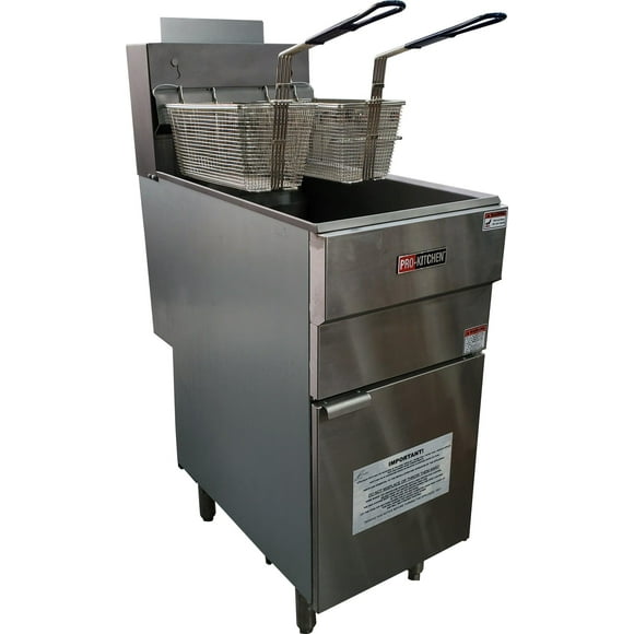 Pro-Kitchen Gas Deep Fryer - 90k BTU, 35lbs - Single Piece - High-Performance Frying for Busy Kitchens (1ct)