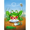 thumbnail image 1 of Carolines Treasures APH0520GF Frog Happy Plate Flag Garden Size, 1 of 3