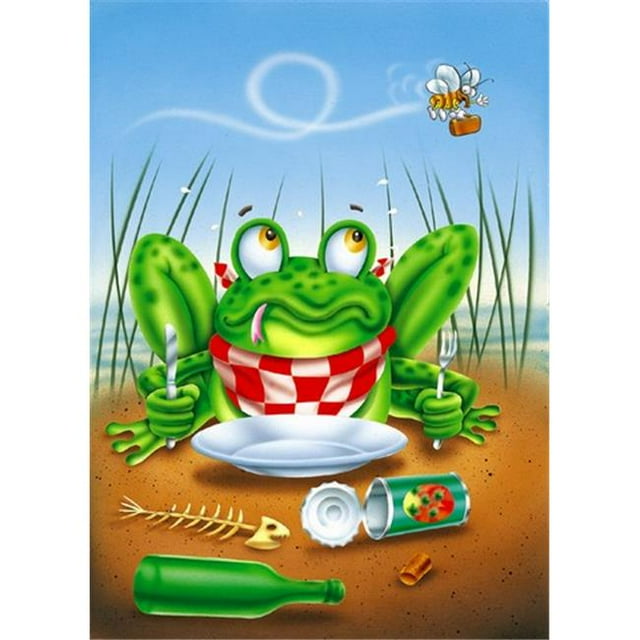 Carolines Treasures APH0520GF Frog Happy Plate Flag Garden Size