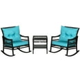 thumbnail image 1 of Outsunny 3 Pieces PE Rattan Rocking Chair Set, Outdoor Rocker Chair, Green, 1 of 9