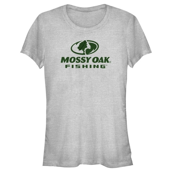 Junior's Mossy Oak Fishing Logo  Graphic Tee Athletic Heather Small