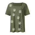 thumbnail image 5 of Vivianyo HD Casual Women's Summer Short Sleeve T-Shirt Women's Summer Casual Short Sleeve Flower Printing Loose Shirt Tops, 5 of 5