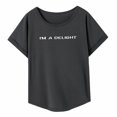 thumbnail image 3 of Camiseta para mujer con cuello redondo, camiseta de recuerdo, moda transpirable, camisetas de verano para playa, uso diario, oficina S, 3 of 8