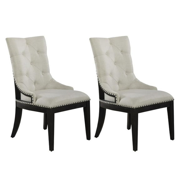 Americana Farmhouse Upholstered Shelter Side Chair (RTA) - Black - Set of 2