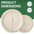 thumbnail image 2 of GPED 120 Pack Compostable Paper Plates Set-60 x 9" Dinner Plates & 60 x 7" Dessert Plates, Heavy Duty Disposable Plates Made of Sugarcane Bagasse, Microwave Safe & Leak-Proof for Party, Natural Brown, 2 of 7