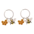 thumbnail image 4 of unbranded 2pcs Hanging Keychain Bee Honeycomb Pendant Keychain Alloy Key Ring Bag Pendant Novelty Keychain, 4 of 8