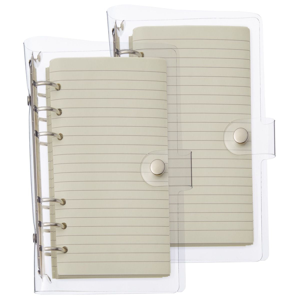 80 Sheets A5 6-Ring Binder Cover with Snap Button Closure Refill Sheets Notebook 