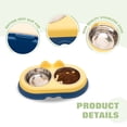 thumbnail image 4 of Cuencos dobles para perros y gatos Cuencos para mascotas de acero inoxidable de primera calidad con acero inoxidable antideslizante Modelado lindo Comida para mascotas Agua para comederos Perros, 4 of 5