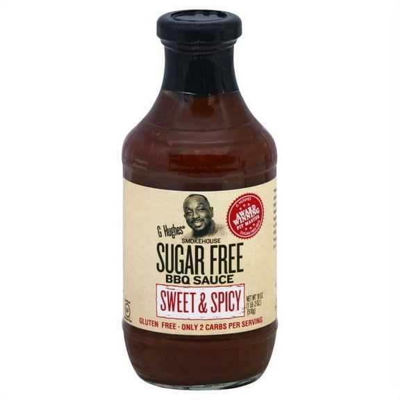G Hughes' Smokehouse Sugar-Free BBQ Sauce - Sweet & Spicy Size: One Pack Pack Of 6