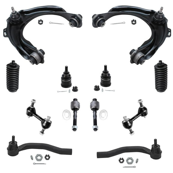 Detroit Axle - 12pc Front End Suspension Kit for Acura 2004-2008 TSX, 2003-2007 Honda Accord, Upper Control Arms Tie Rods Lower Ball Joints Sway Bars Boots 2004 2005 2006 Replacement