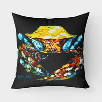 Carolines Treasures MW1205PW1818 Winner Winner Black Fiddler Crab Canvas Fabric Decorative Pillow  18H x18W multicolor