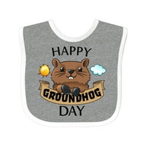 Inktastic Happy Groundhog Day Cute Boys or Girls Baby Bib