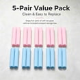 thumbnail image 3 of 5 Pairs Anti-Slip Silicone Eyeglasses Ear Grip Cushions, Glasses Temple Tip Sleeves, Comfort Ear Pressure Relief Covers for Sunglasses & Daily Eyewear, Blue, 3 of 6