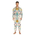 thumbnail image 3 of FORMRS Onesies Pajama for Adults Unisex Hoodie Winter Jumpsuit One Piece Sleepwear, Sizes S-2XL, Abstract Floral, 3 of 7