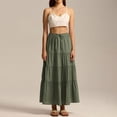 thumbnail image 2 of Womens Maxi Skirts, Elastic High Waist A-Line Tiered, Long Flowy Skirts, Casual Beach & Vacation Wear, 2 of 8