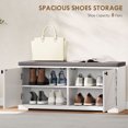 thumbnail image 4 of HOMCOM Shoe Bench with Storage, Padded Shoe Organizer, 8 Pairs, White, 4 of 10