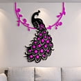 thumbnail image 1 of Fiudx Adhesivo de Pared de Pavo Real, Diseño de Cristal Acrílico Diy, Patrón de Flores 3D, Reutilizable y Extraíble, Decoración para El Hogar, Sala de Estar, Dormitorio, Baño, Oficina, 50 X 60 Cm., 1 of 1