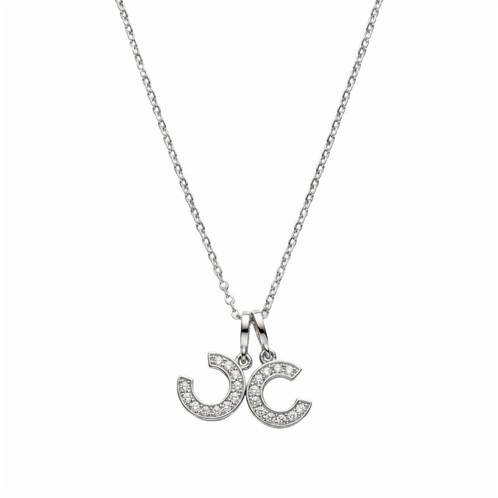 RAYMONS OVERSEAS-Double Initial Letter Pendant Necklace with Cubic Zirconia Accent Alphabet Charm Necklace Adjustable Chain Personalized Jewelry Gift