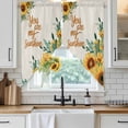 thumbnail image 6 of Sunflower Swag Curtains for Kitchen/Bedroom/Living Room, Summer Botanical Farmhouse Yellow Floral Rustic Scalloped Curtains 63 Inch Long, Window Swag Topper Curtains Valances 2 Panels Set 36"x63", 6 of 8