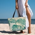 thumbnail image 6 of PAYOHTO Beige Tropical Plant Leaves Large Beach Tote Bags for Womens Mens Sandproof Swim Pool Bag with Zipper for Travel Vacation, 6 of 7
