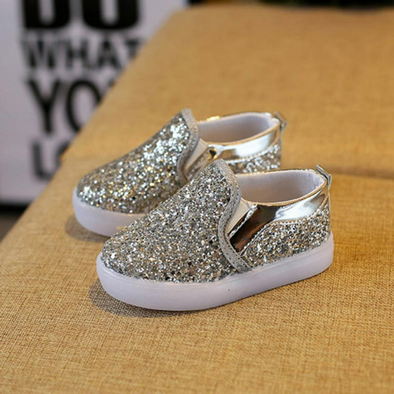 Silver Glitter Loafers