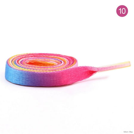 

1 Pair New Gradient Color Flat Shoe Laces 80/120Cm Women Girls Sneaker Shoelaces