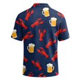 thumbnail image 4 of GrmtClth Mens Tropical Summer Polo Mens Beach Short Sleeve Polo Top Wave Seashell Lobster Pattern Soft Tropical Daily Vacation Polo Shirt Outerwear Layered With Calm Ocean Texture Blue M, 4 of 6