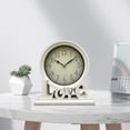 thumbnail image 4 of Rustic Desk Clock, Mantel Clocks, Table Clocks, Shelf, Digital Silent Fireplace White, 4 of 8
