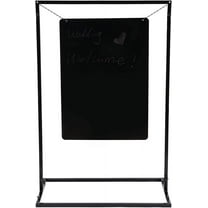 TFCFL Welcome Sign Stand Black, 100x75cm Metal Wedding Welcome Sign Arch Stand Advertising Shelf Rack Billboard Black for Entryway Kitchen Office Hotel Bar