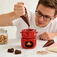 thumbnail image 6 of QuanTara Ceramic Chocolate Fondue Pot Set, 4.25in Heatproof Melting Bowl with 6 Forks for Chocolate, Cheese, Dessert Sauces, Home Kitchen & Party Dessert Maker, 6 of 6