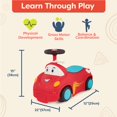 thumbnail image 4 of B. toys – Push CarToy – Ride-On Race Car –Walker Toy - Handle & Storage Space – Lights, Songs & Sounds – 1 Year + – Rollin' Riders - Freddy Zoom, 4 of 5
