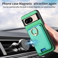 thumbnail image 3 of Allytech Google Pixel 9 Case, Detachable Magnetic Wallet Case with Card Holder & Ring Stand, Support Car Mount, Premium PU Leather Shockproof Durable Protective Slim Case Cover - Green, 3 of 7