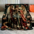 thumbnail image 4 of Archangel Michael & Dragon Design Non-Woven Throw Blanket Twill Weave Hand Wash Only All Seasons Comfort Reversible Flannel for Bed Sofa Camping Multiple Sizes Available, 4 of 7