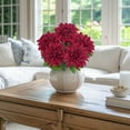 thumbnail image 5 of Briful Artificial Flowers with Stem Bushes 7 Heads Silk Fake Dahlias Flowers  Bouquets Faux Flower Floral Arrangements for Table Centerpieces Home Decor Red, 5 of 6