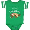 thumbnail image 3 of Inktastic Merry Christmas Cute Sloth with Santa Hat and Lights Boys or Girls Baby Bodysuit, 3 of 5