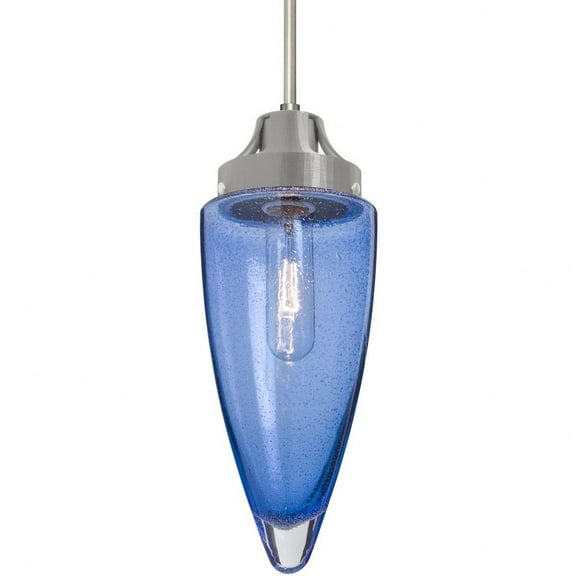 Besa Lighting - Sulu - 1 Light Cord Pendant-Satin Nickel Finish-Blue Bubble
